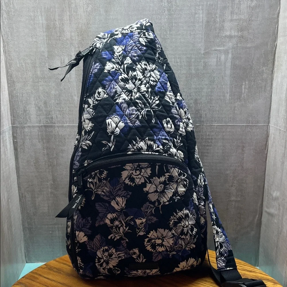 Vera Bradley Essential Compact Sling Backpack Frosted Floral Blue Crossbody